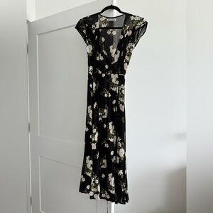 NWT Reformation Black Floral Maxi Dress